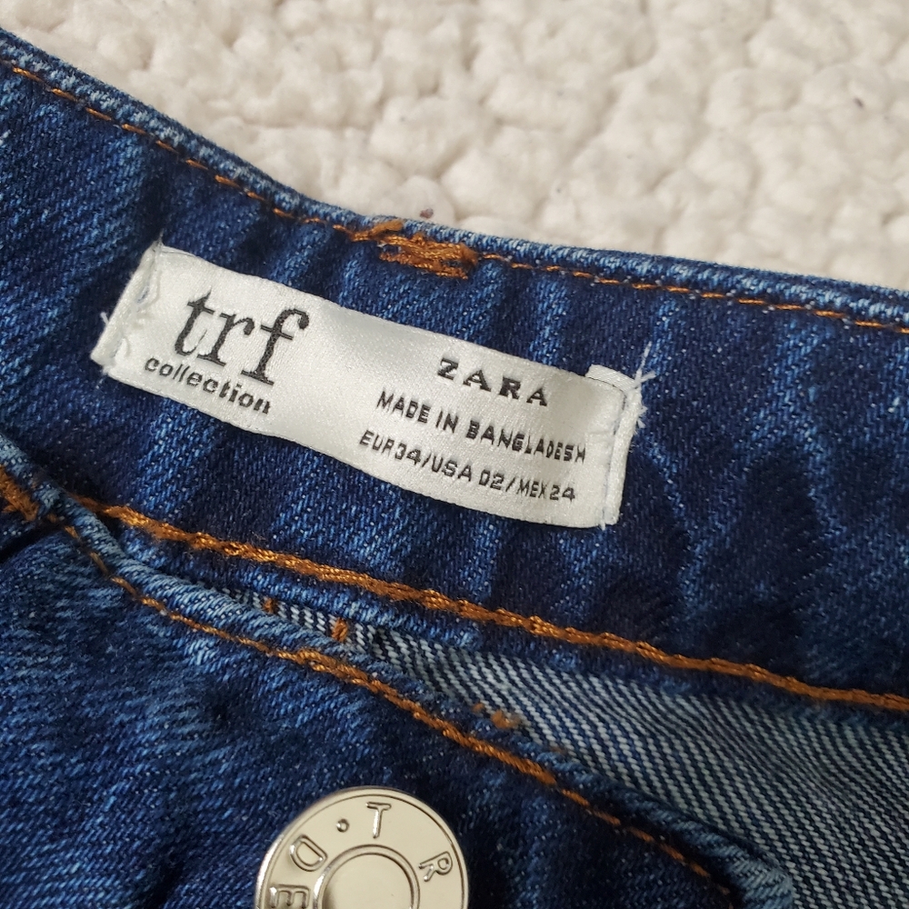 Zara TRF Collection Wide Leg Cropped Jeans Size 2 - Picture 5 of 12